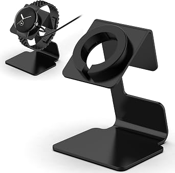 NINKI Charging Stand Compatible for Google Pixel Watch 3 / Pixel Watch 2 Charger Stand Aluminum,Metal Dock for Fitbit Ace LTE Charger Pixel Watch 3 Charger for Google Pixel Watch 3 Accessories - Black
