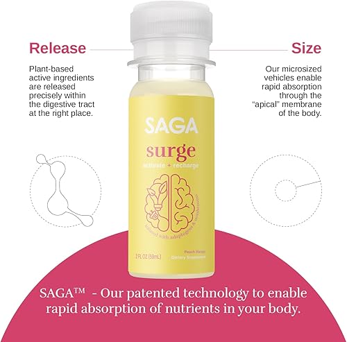 Miniatura 7 de SAGA Surge Mushroom Energy Juice Shots, bebida con cafeína, suplemento para refuerzo de resistencia y apoyo inmunológico, bebida funcional con yerba