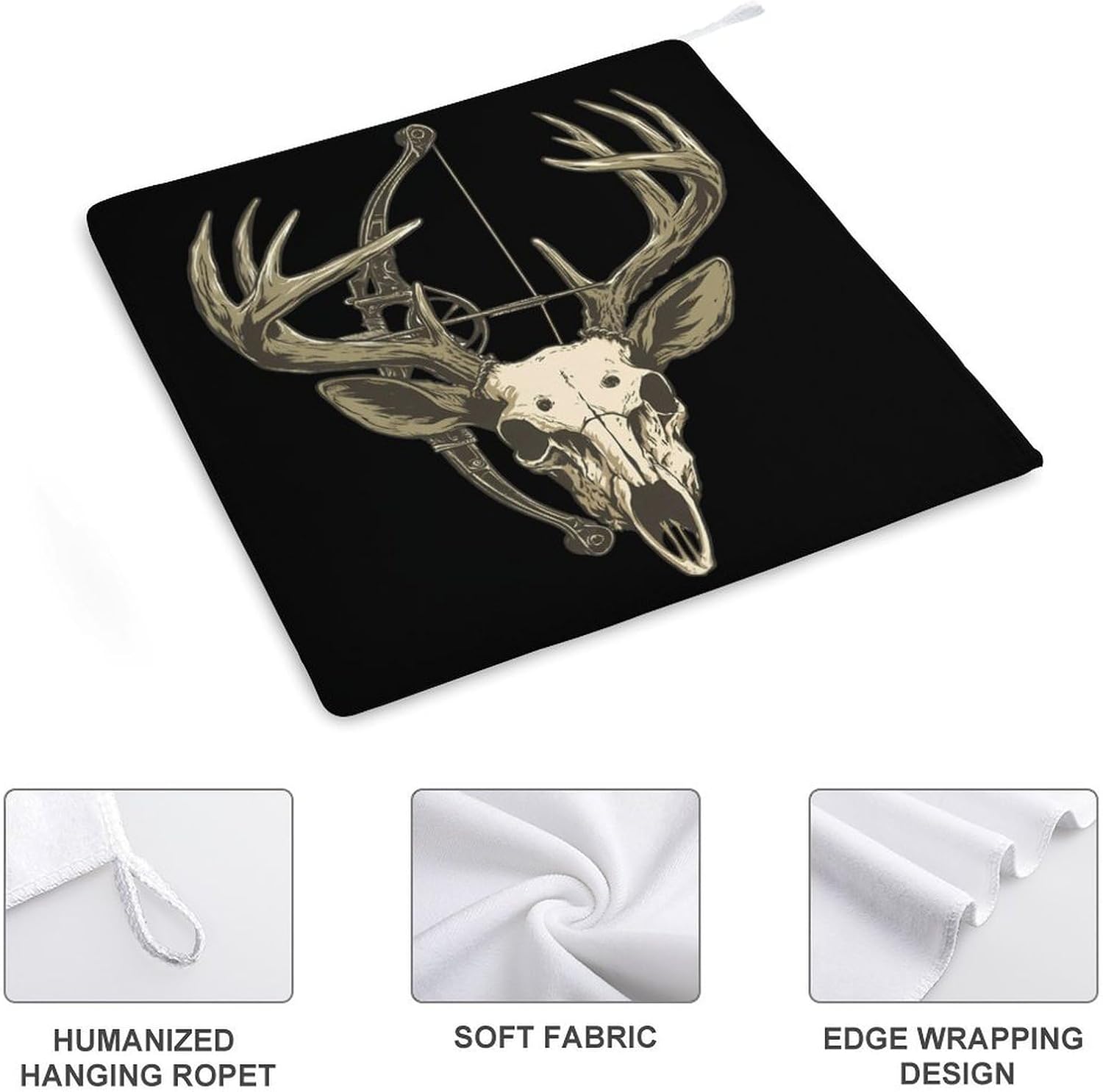 Deer Skull Bow Hunting Archery Hand Towels for Bathroom Handkerchief | Absorbent,with Hanging Loop,Kitchen Towels,for Home Hotel,Soft