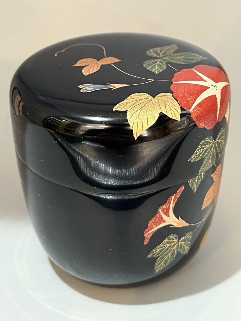蒔絵師佐々木麗峰作 金彩『 夕顔蒔絵』 中棗 共箱 保護箱 茶道具 美品 Amazon.co.jp: 茶道具 朝顔蒔絵 中棗 佐々木麗峰 棗 共箱