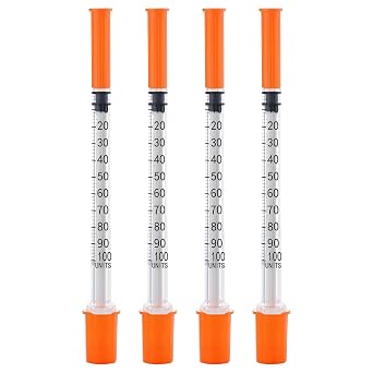 1ml Syringes 30G x 1/2" 12.7mm Disposable Lab Syringe with Caps, 100 Pack | 30 Gauge 1cc 1/2 Inch, Leak-proof, Single-Use, Lab Supplies, for Industrial and Scientific, Individually Wrapped