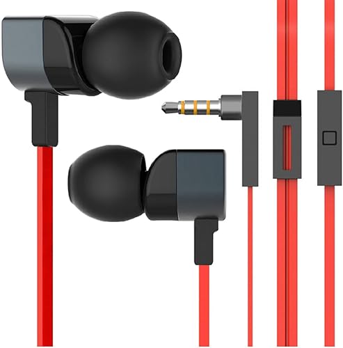 Cuffie Auricolari Ear Sport Anukku  Universali Con Microfono Riduzione Del Rumore Cavo Flat Anti Nodo