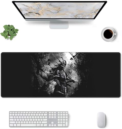 Miniatura 9 de Alfombrilla de mouse vintage con diseño de rosas blancas y negras de 11.8 x 31.5 pulgadas, accesorios de escritorio, base de goma antideslizante