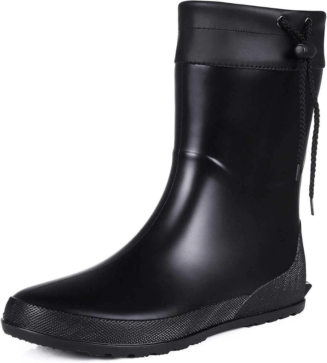 Asgard Women's Mid Calf Rain Boots Collar Gardening Boots Ultra Lightweight Portable Garden Shoes | Ultra-soft Waterproof Garden Shoes, Foldable Adjustable Collar Rubber Short Boots