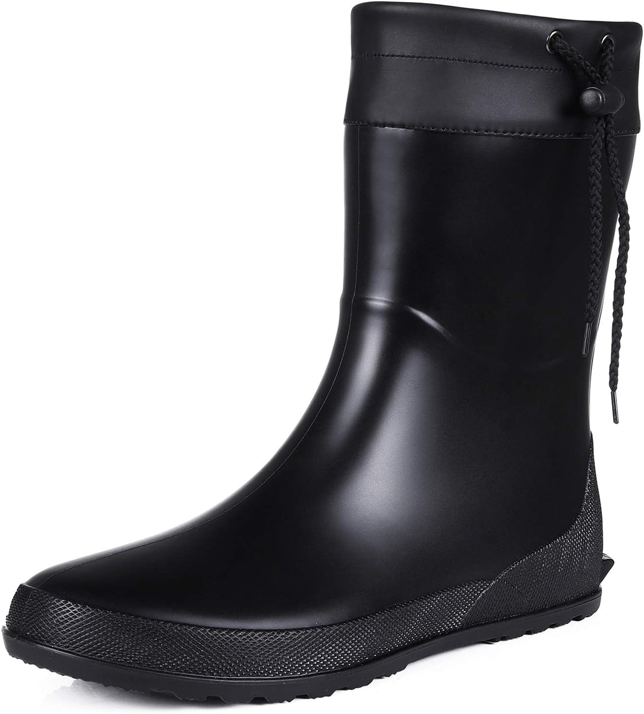 Women's Mid Calf Rain Boots Collar Muck Boots Ultra Lightweight Portable Garden Shoes