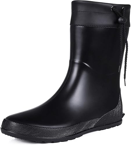 Botas de lluvia de media pantorrilla para mujer, con cuello Muck botas, ultra ligeras, portátiles para jardín