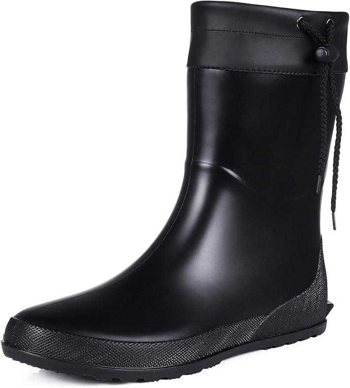 Asgard Women's Mid Calf Rain Boots Collar Gardening Boots Ultra Lightweight Portable Garden Shoes | Ultra-soft Waterproof Garden Shoes, Foldable Adjustable Collar Rubber Short Boots