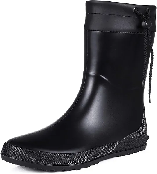 Asgard Women's Mid Calf Rain Boots Collar Gardening Boots Ultra Lightweight Portable Garden Shoes