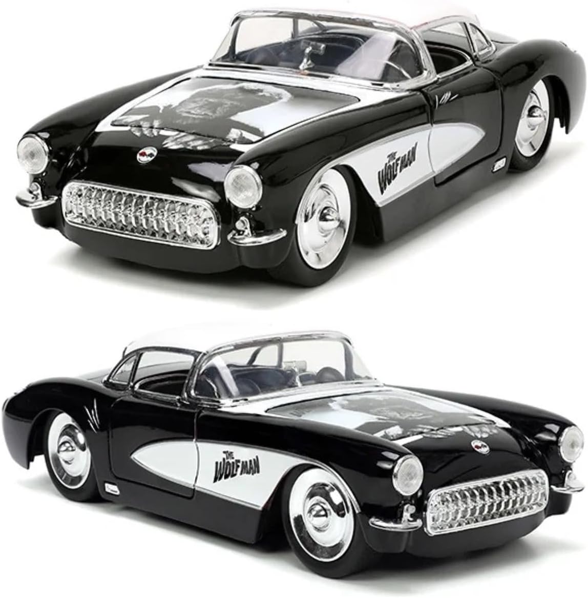 1:24 UNIVERSAL MONSTERS 1957 CHEVY CORVETTE w/WOLF MAN WOLFMAN Mini Car
