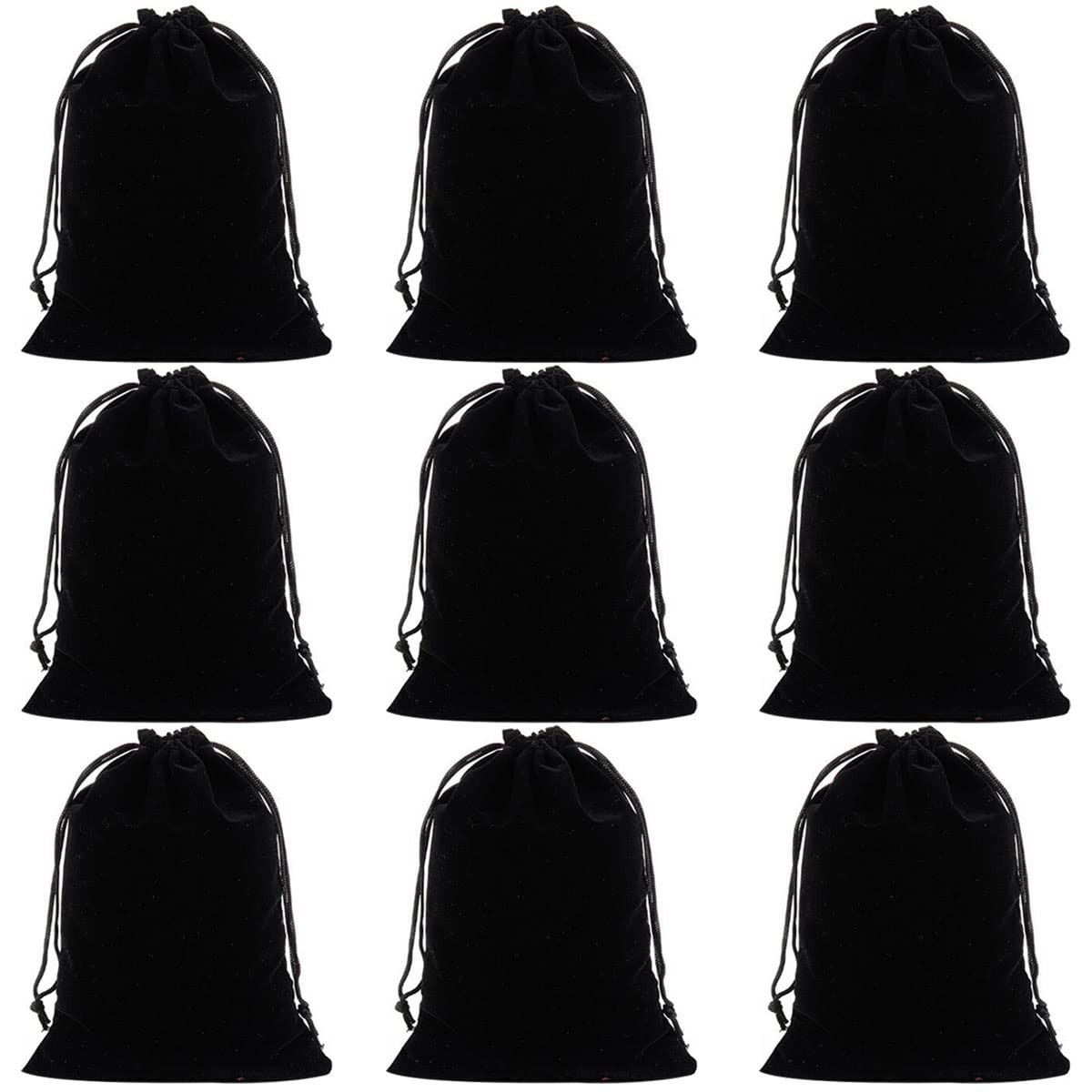 Snadulor 20 Pcs Solid Color Velvet Drawstring Bags for Jewelry Party Favor Gift Velvet Bags Wedding Favors,Candy Bags,3.2"x4",Black