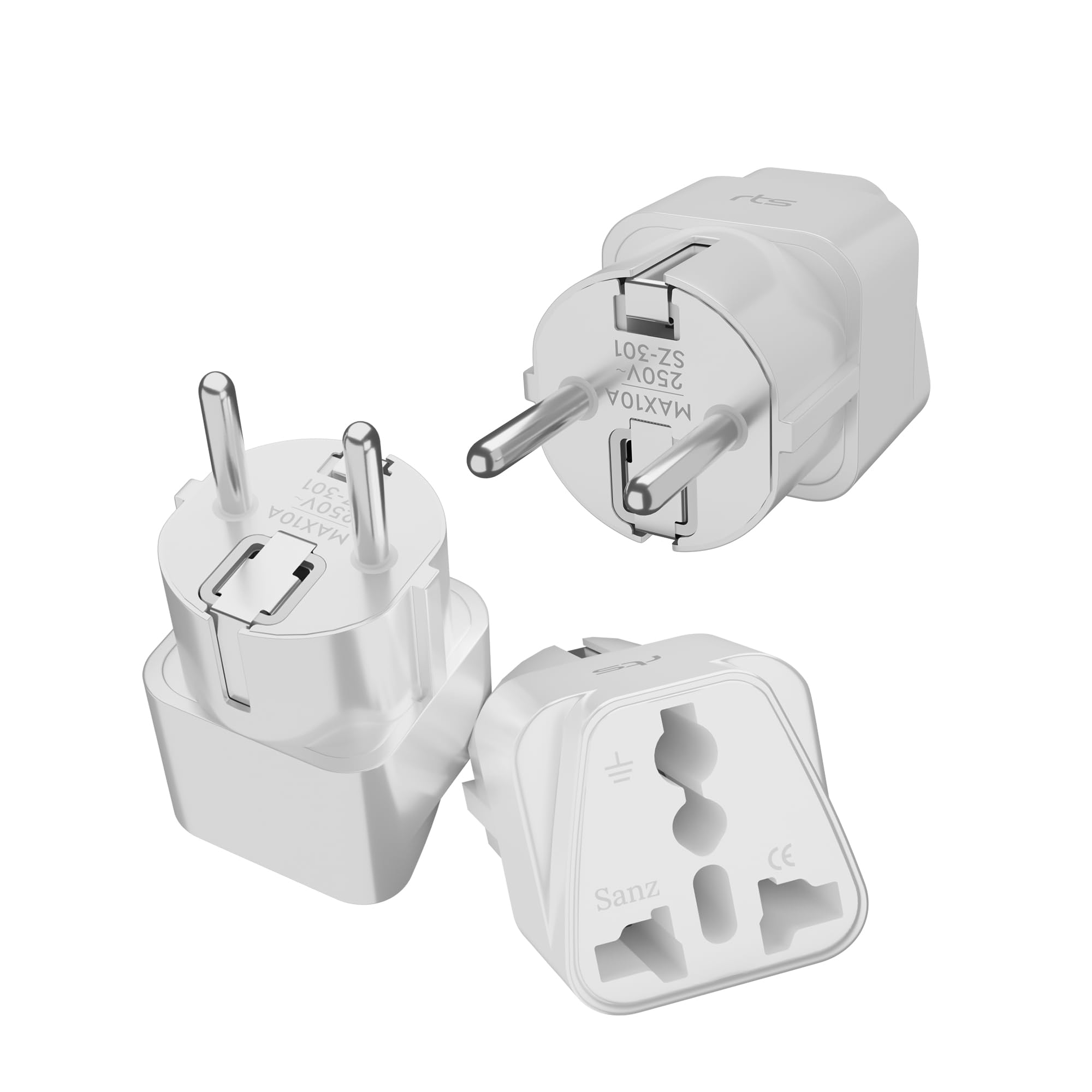 rts European Plug Adapter, India to Europe Travel Adapter (Schuko) (3 Pack) Compatible with laptops Smartphones Tablets Camera Chargers Germany, France European Spain Plug Adapter Travel Essentials-image-45