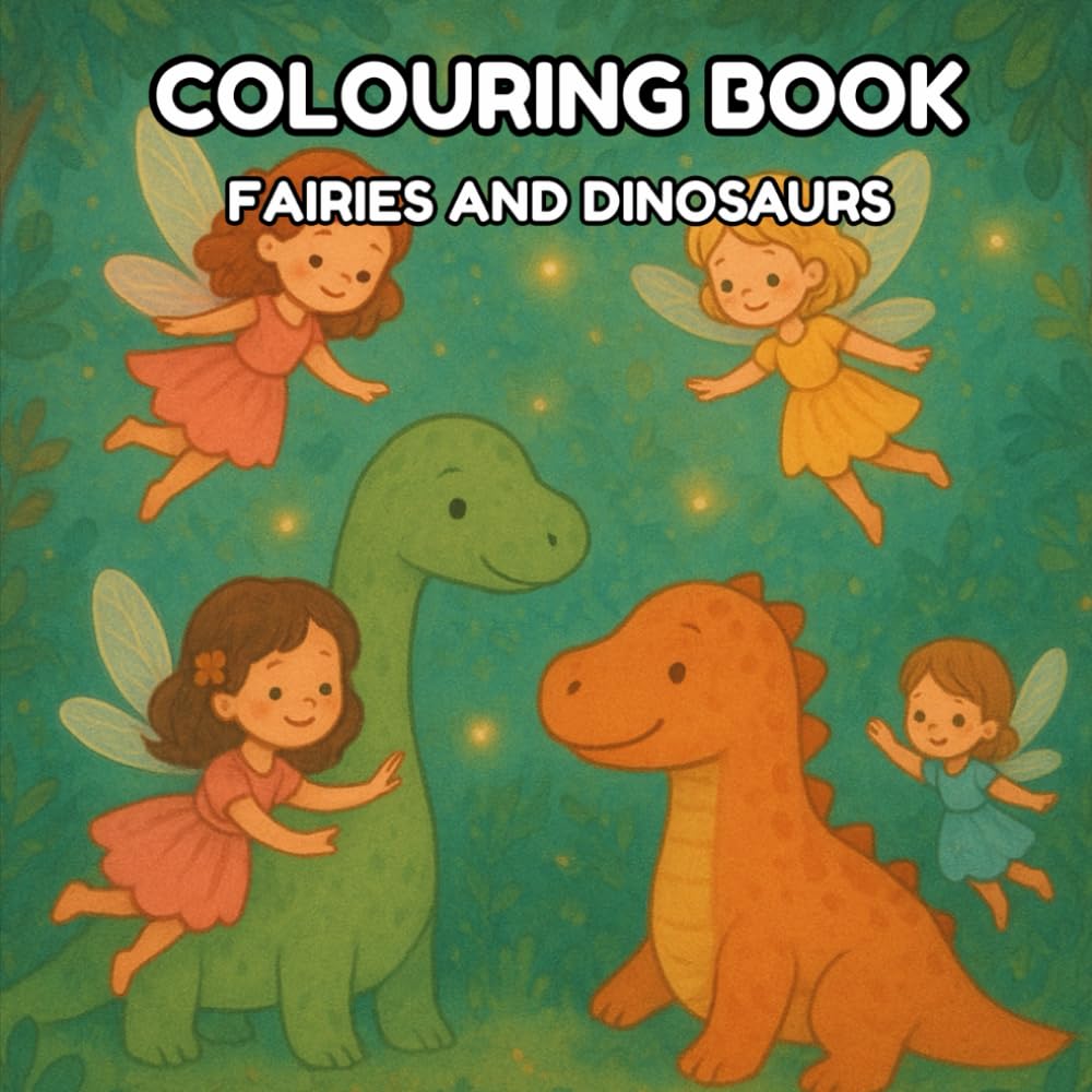Fairies and Dinosaurs: A Magical Adventure in an Enchanted World: Beautiful Fantasy Illustrations of Fairies and Dinosaurs – Perfect Gift for Kids, Teens, and Fantasy Art Lovers