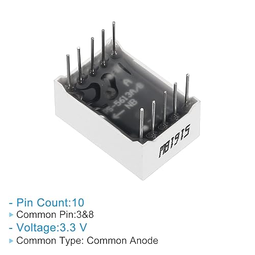 Miniatura 4 de PATIKIL Tubo digital con pantalla LED, paquete de 20 ánodos comunes, 7 segmentos, 10 pines, 1 broca, 3,3 V, 0,56 pulgadas, módulo de pantalla LED de