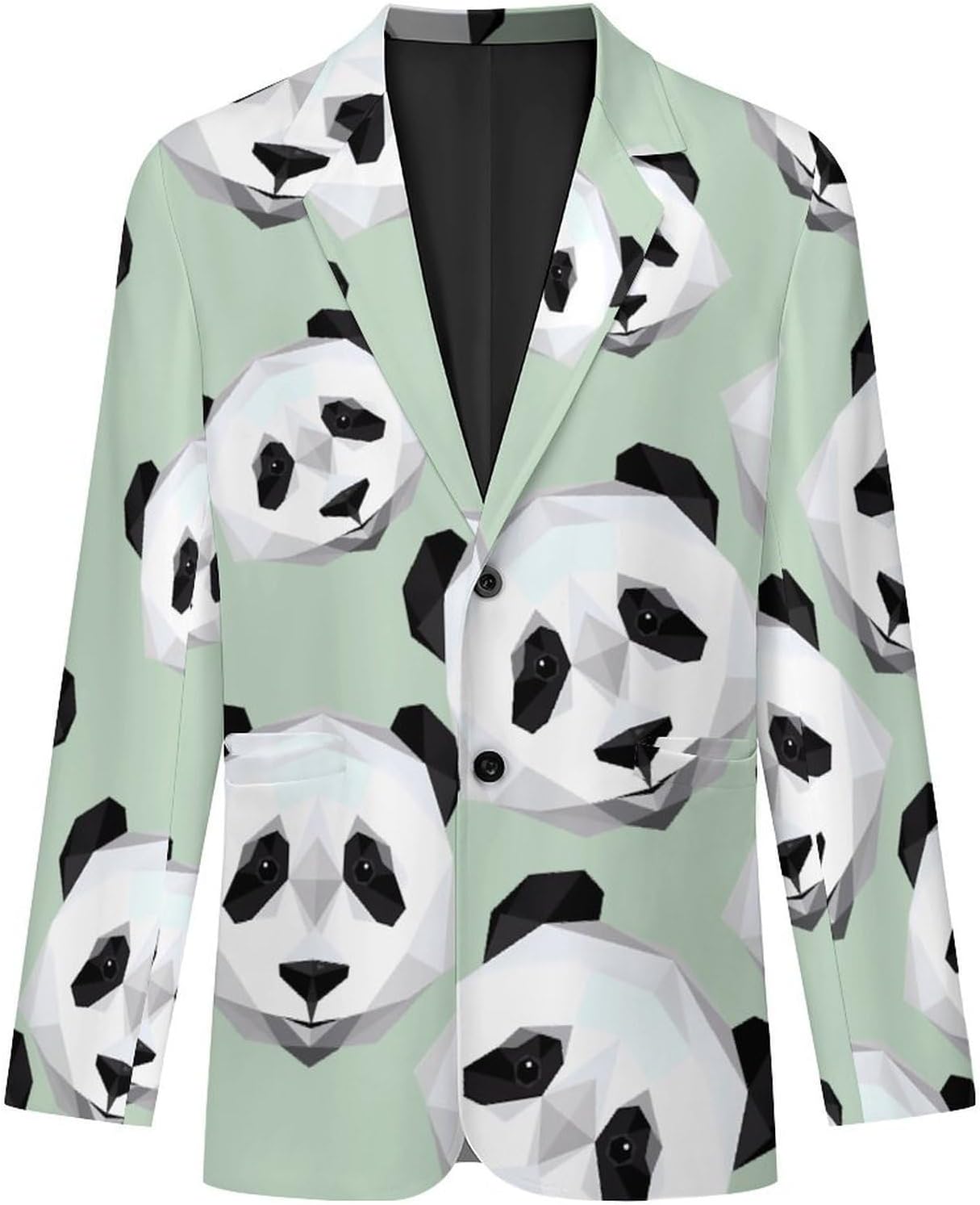 Geometrical Panda Casual Suit Blazer for Men Buttons Jacket Coat Business