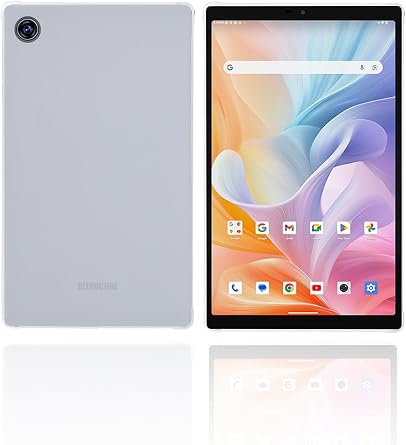 Case for ALLDOCUBE iPlay 60 mini Android 15 Tablet 8.7 inch,WUNIAK Shock Proof Lightweight Stand Rubber Shell Protective Cover,Kids Friendly Soft Silicone Adjustable Stand Cover,Transparent.