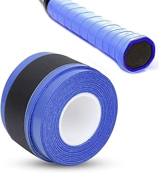 Amazon ラケットオーバーグリップ 5ピーステニスバドミントンオーバーグリップアンチスキッドスウェットテープラケットスウェットバンド ブルー Vgeby グリップテープ