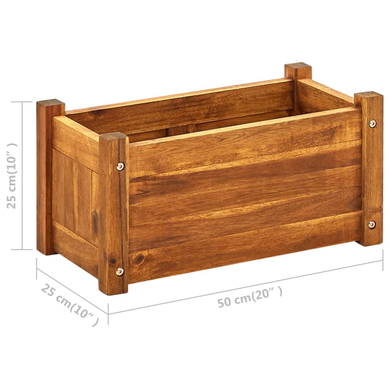 ShGaxin Arriate, Tavolo da coltivazione, Orto Domestico, Coltivazione di piante aromatiche, Arriate da giardino, in legno di acacia 50x25x25 cm