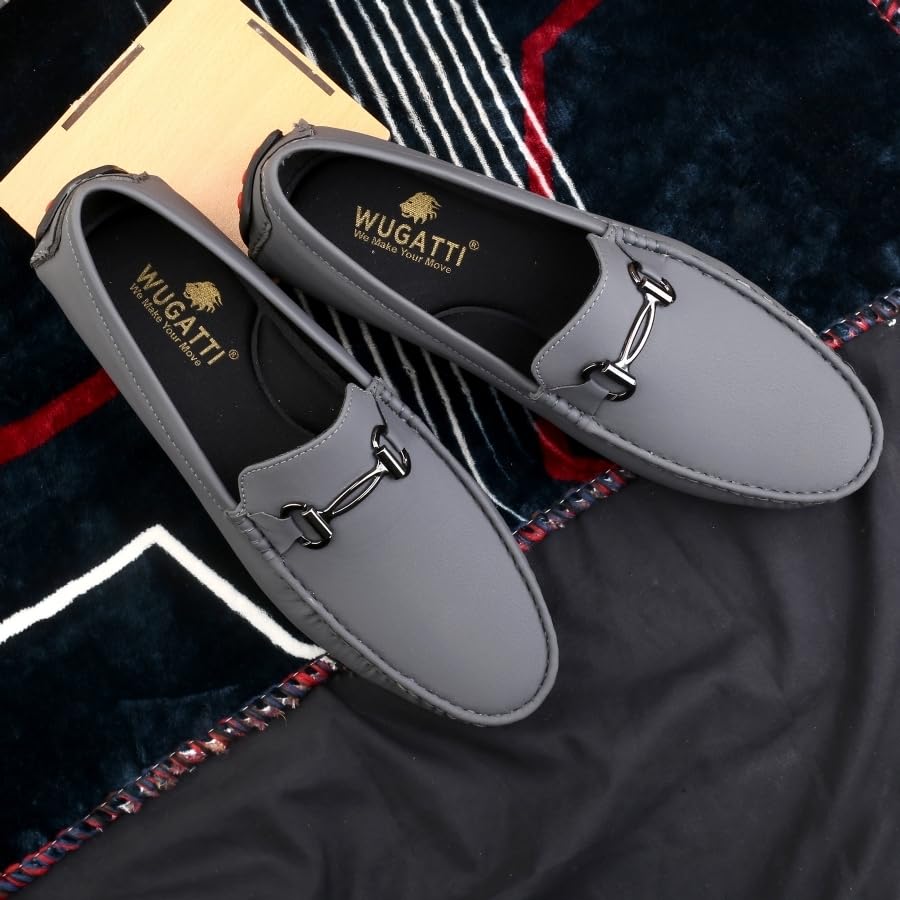 Image of WUGATTI Men's Suede Stylish, Comfortable & Casual Slip-On Loafers