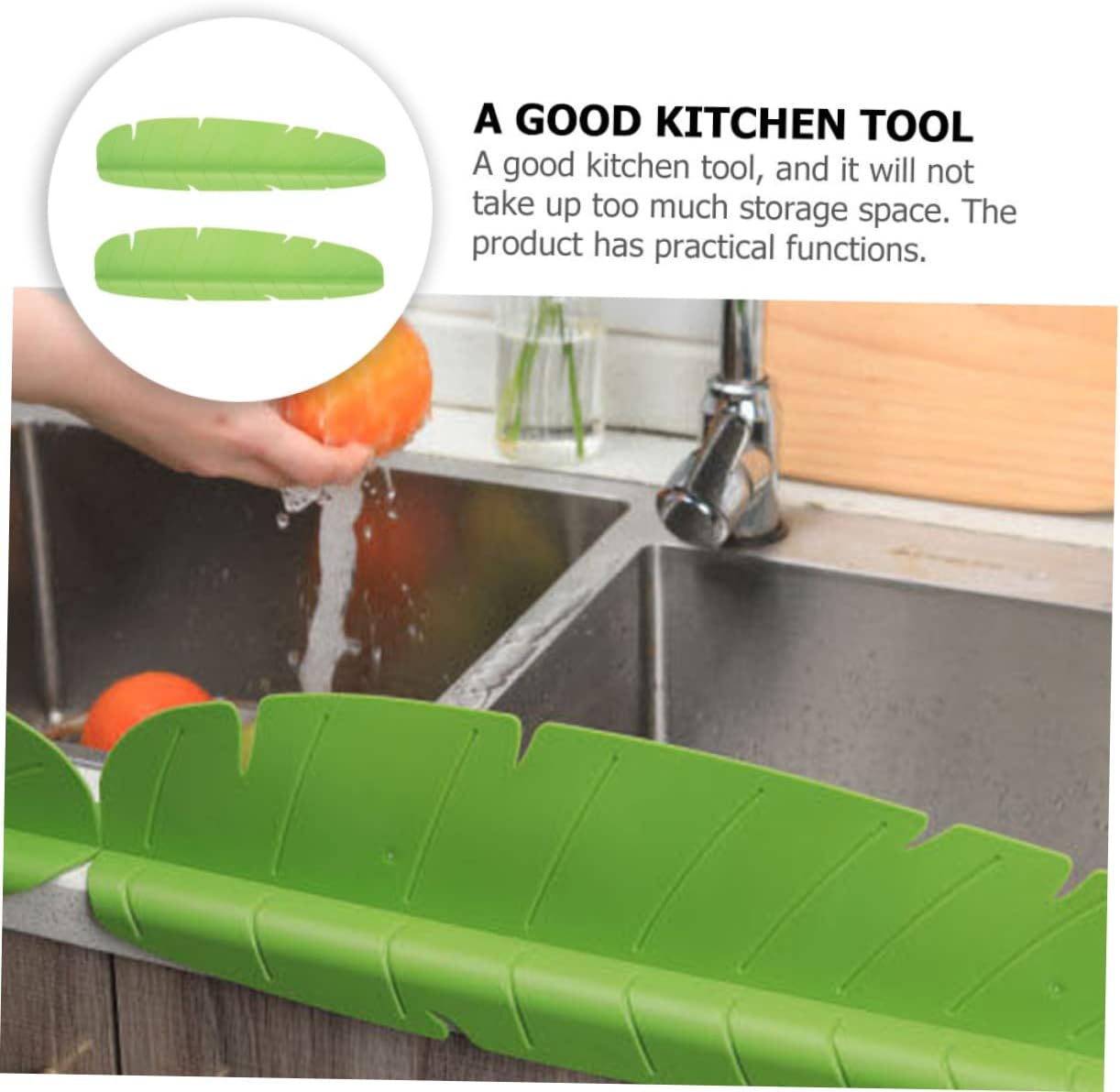 Splash Guard for Kitchen Island Sink 2 Pieces Baffle Plate Easy to Clean Oil-resistant Sturdy