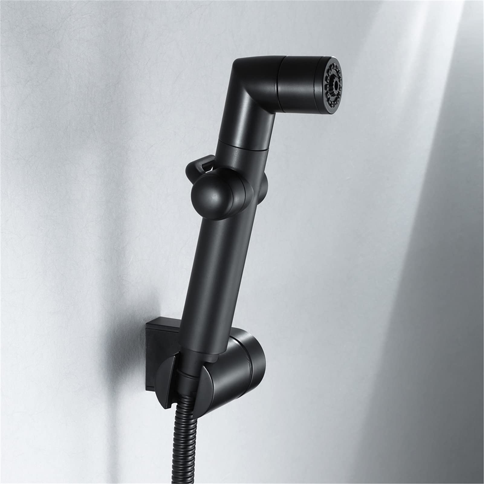 Bidet spruzzatore per WC, Set di spruzzatori per Bidet Portatili in Acciaio Inox con Tubo Flessibile, Facile da installare, Perfetto per l'igiene Personale, Nero con valvola angolare