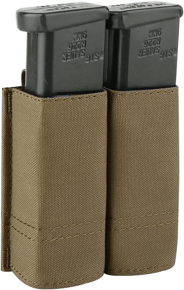KRYDEX Single/Double Pistol Mag Pouch, Nylon Magazine Pouch 9mm with Quick Release Magazine Pouch Insert