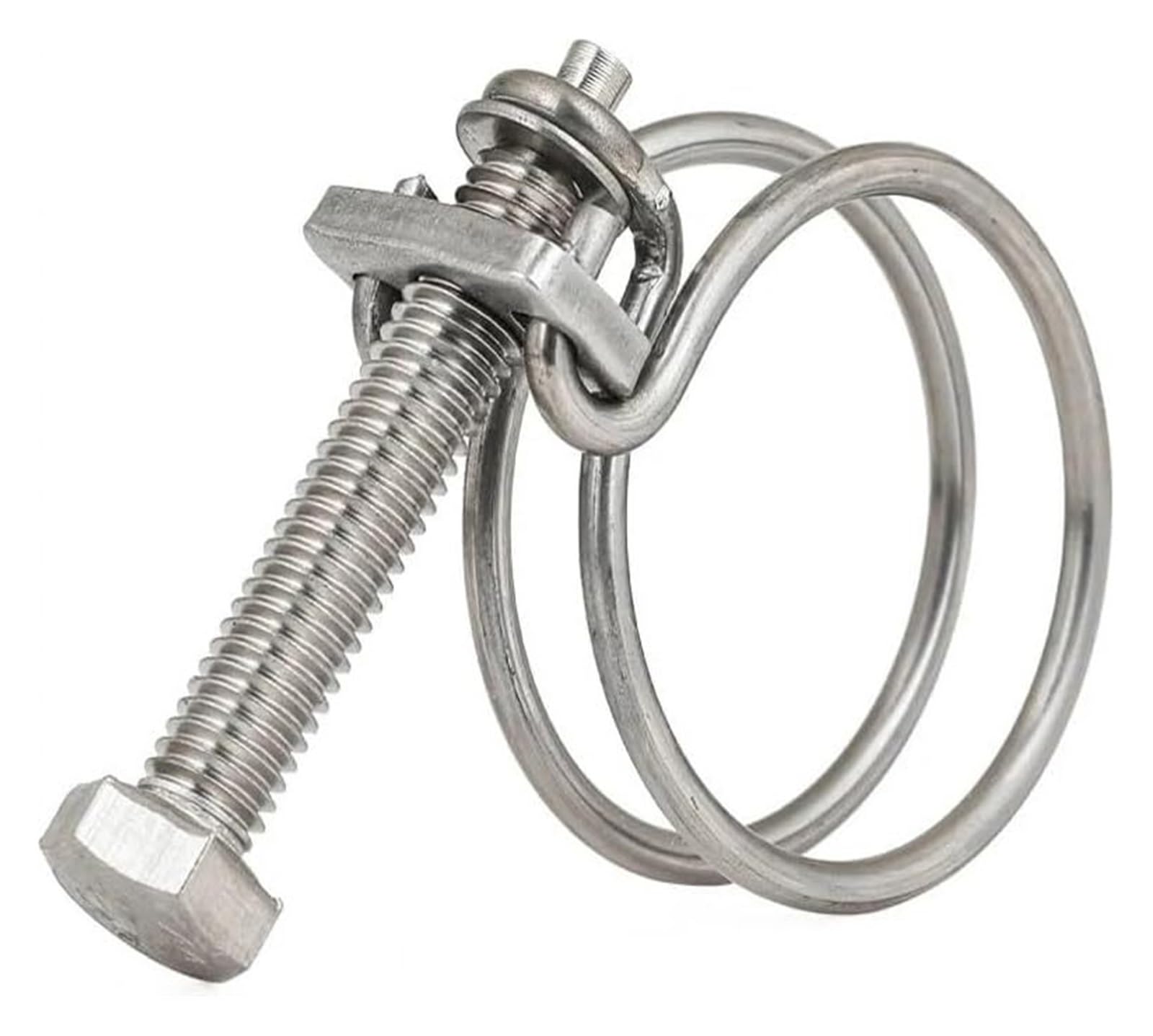 Ydhsikk One Color Double Wire Hose Clamp, Adjustable 304 Stainless Steel Double Wire Hose Clamps 10-200Mm(103-110 X 3 (1Pcs))