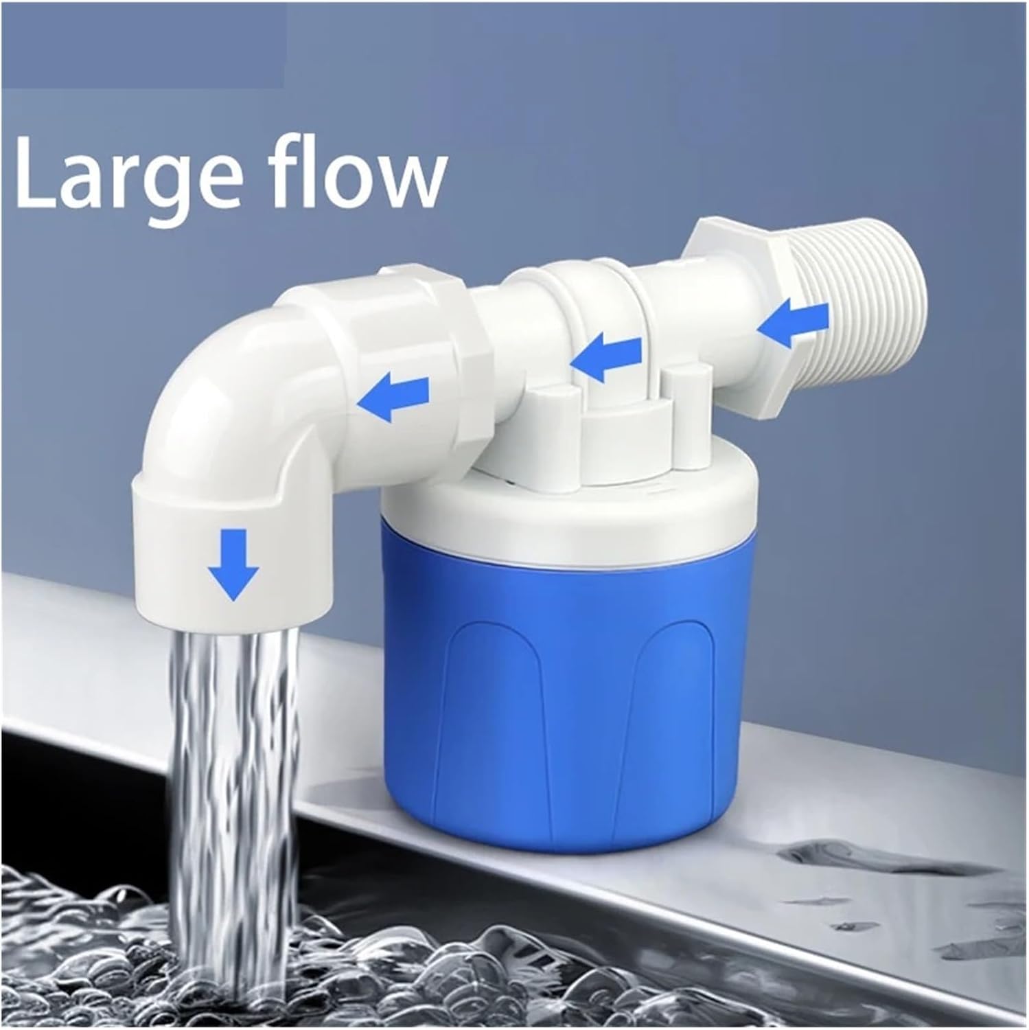 Automatic Water Level Control Valve 1/2" 3/4" 1" Automatic Water Level Control Valve Float Ball Valve Plastic Tower Pool Float Switch Water Inlet Valve(3/4",Economic Type_Orange_Side Water Intake)