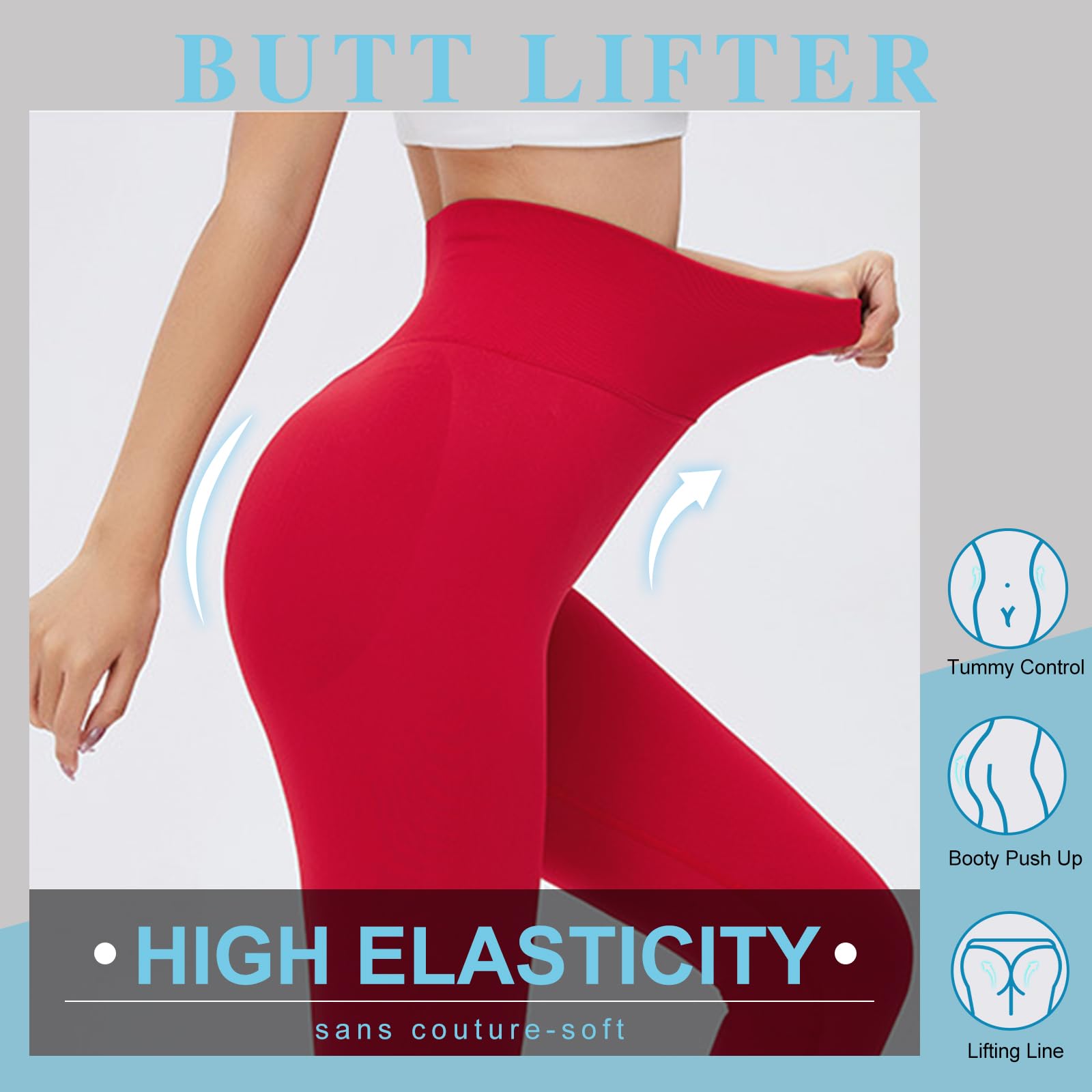 Lishang Leggings Deportivos Mujer Push Up Mallas Anticeluliticos Cintura Alta Pantalones Elástico Opaco Deportivas Scrunch Butt Leggins para Fitness Yoga Running
