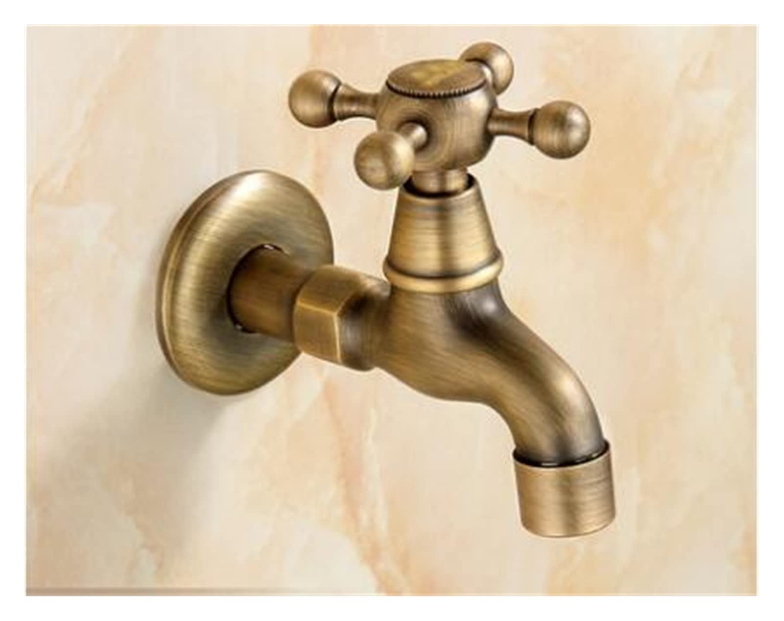 Cudtapi Auburn Bathroom Faucet Brass Tap Faucet Garden Bibcocks Antique Dragon Carved Washing Machine Outdoor Single Cold(Auburn)
