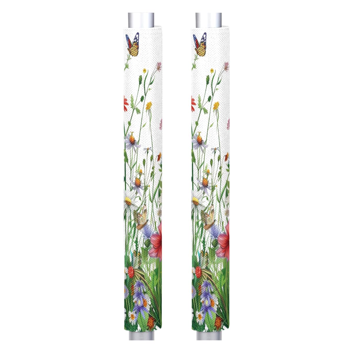 Pardick Spring Flower Grass Refrigerator Door Handle Covers Set of 2 Spring Flower Grass Washable Fridge Dishwasher Mocrowave Oven Door Decor Protector Handle Cover Kitchen Appliance Decorative