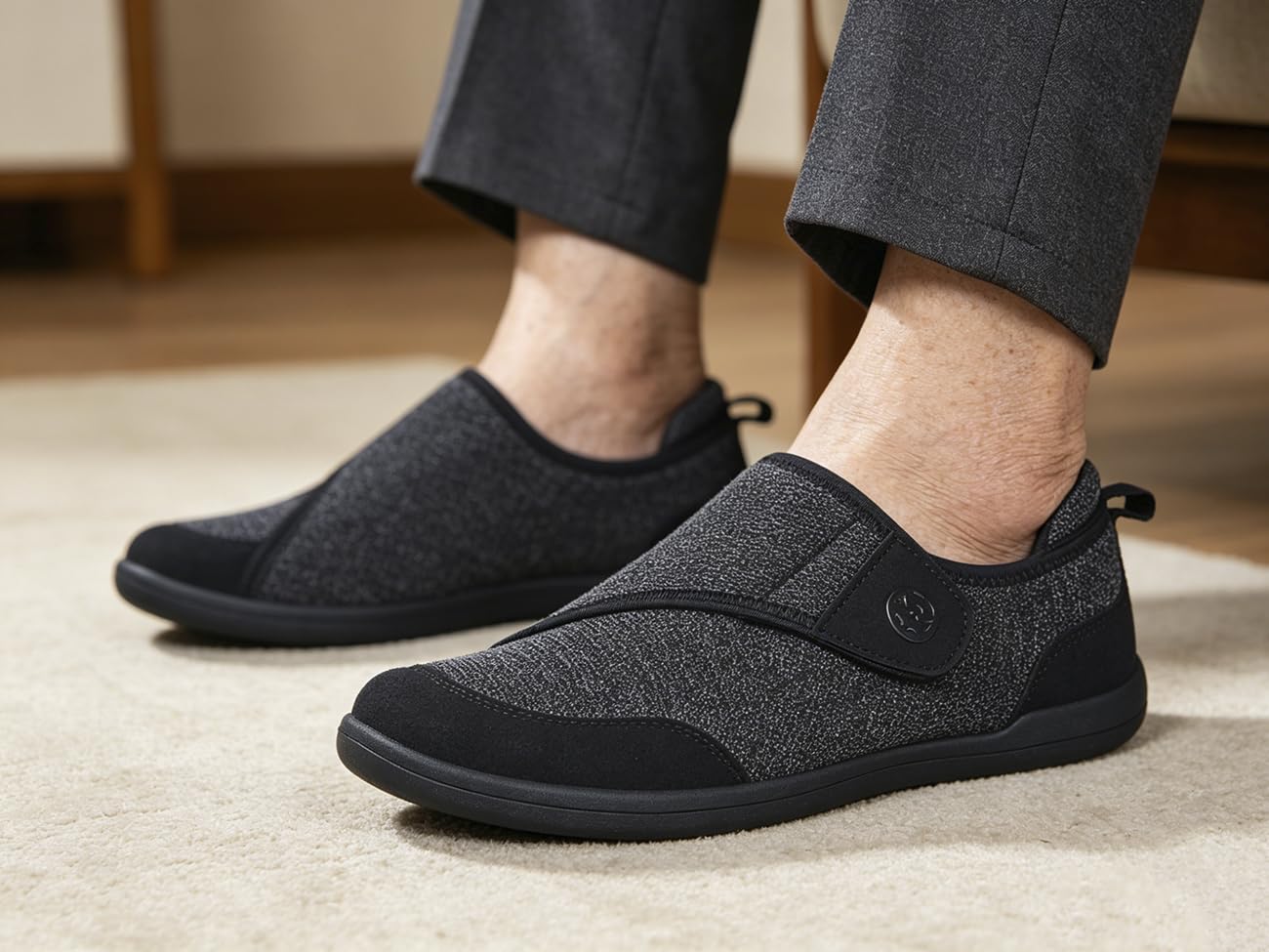 Zapatillas de Estar por Casa Mujer Hombre Ligero Cómodos Respirable Antideslizante Ajustable Pantuflas Zapatillas para Caminar Interior Exterior