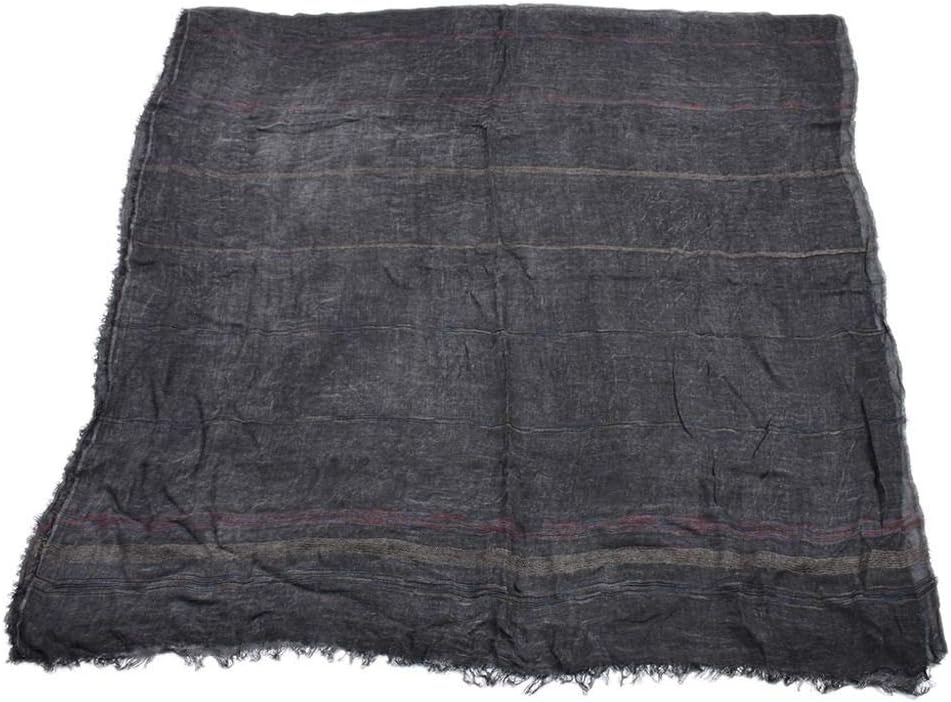 Unisex Striped Soft Scarf Cotton Linen Lightweight Large Scarves 75 x 35 inches - Image 3