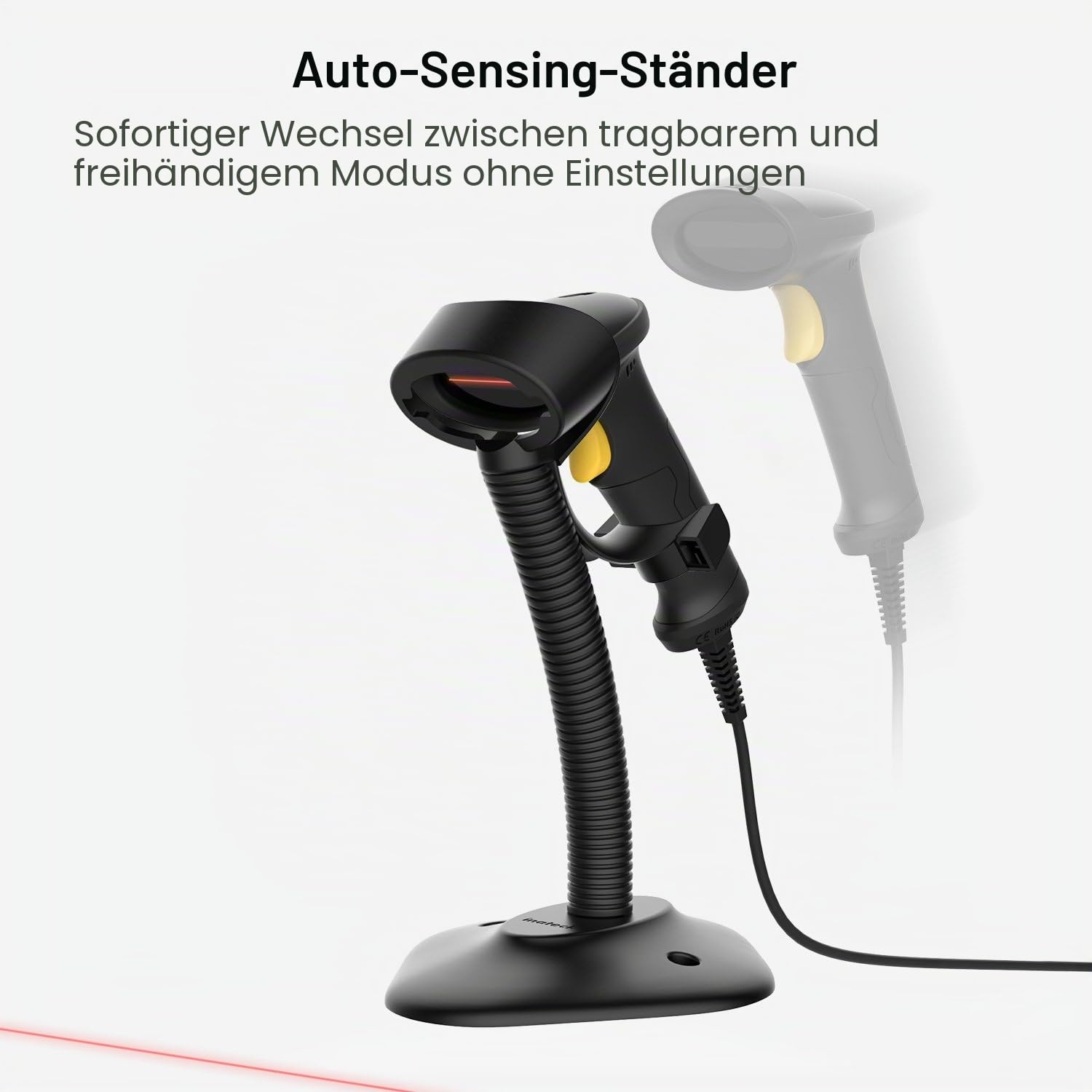 Inateck BCST-33 USB Barcode Scanner mit intelligenter Halterung