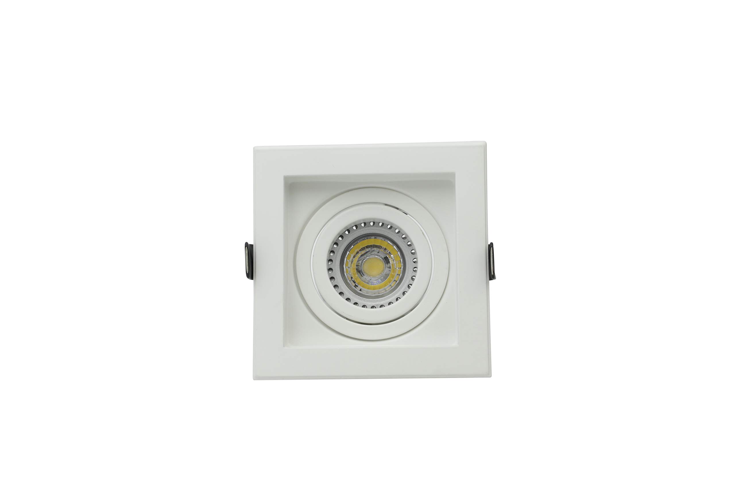Faretto da incasso a LED Scout GU10, rettangolare, ultra piatto, dimmerabile, orientabile, bianco caldo, 3000 K, IP20, retroilluminato (bianco, set da 5)