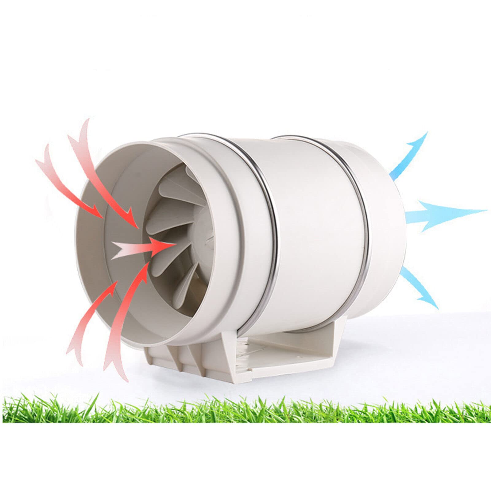 Rohrventilator Vents Gebläse Rohrlüfter Ventilator Kanallüfter Lüfter Motor Abluftventilator für Growzelt Growbox Hydrokultur Belüftung (200mm)