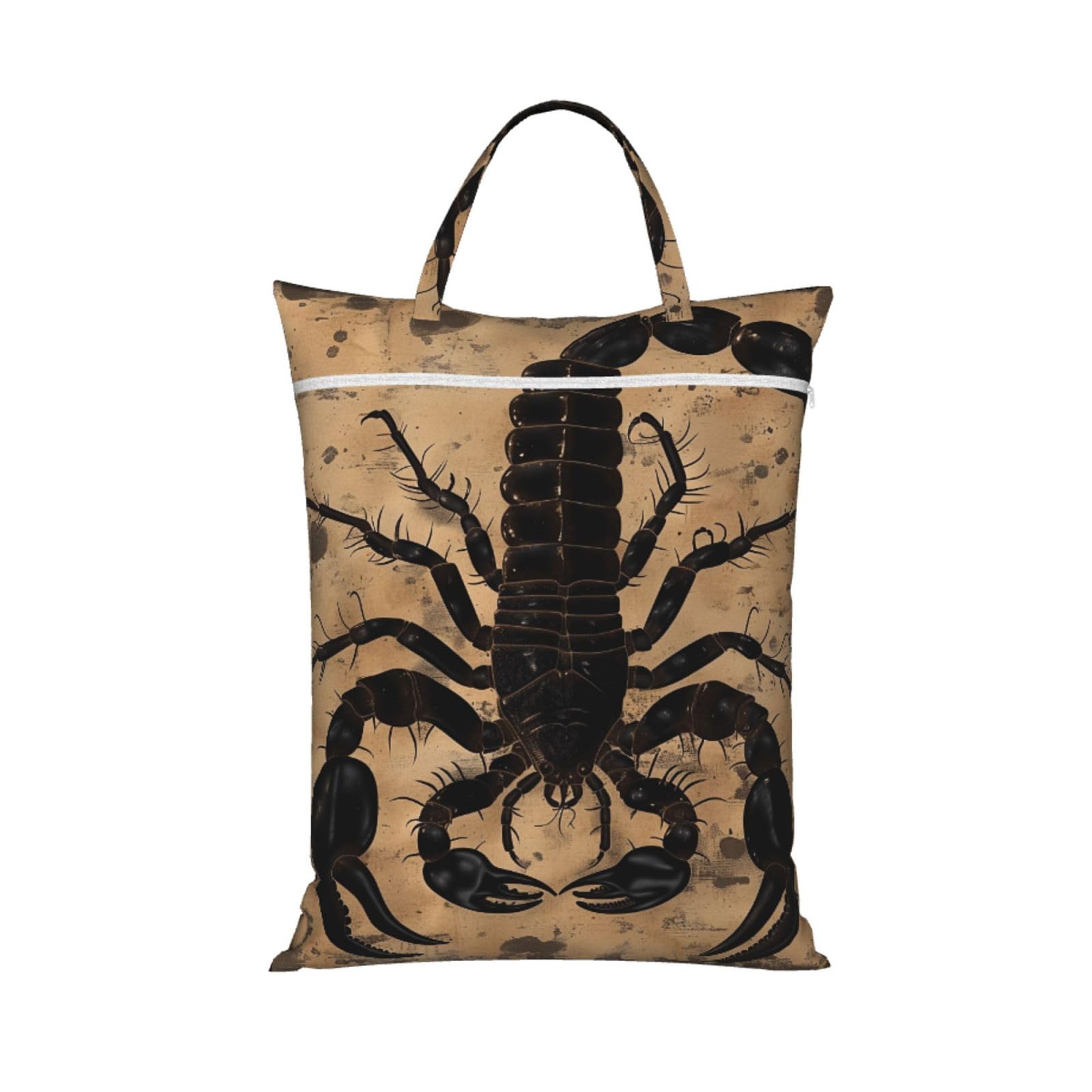 Large Travel Laundry Bags,Scorpion Print with Handle Foldable Laundry Bag for Holidays Gym Swimming and Family Trips, 1Pcs