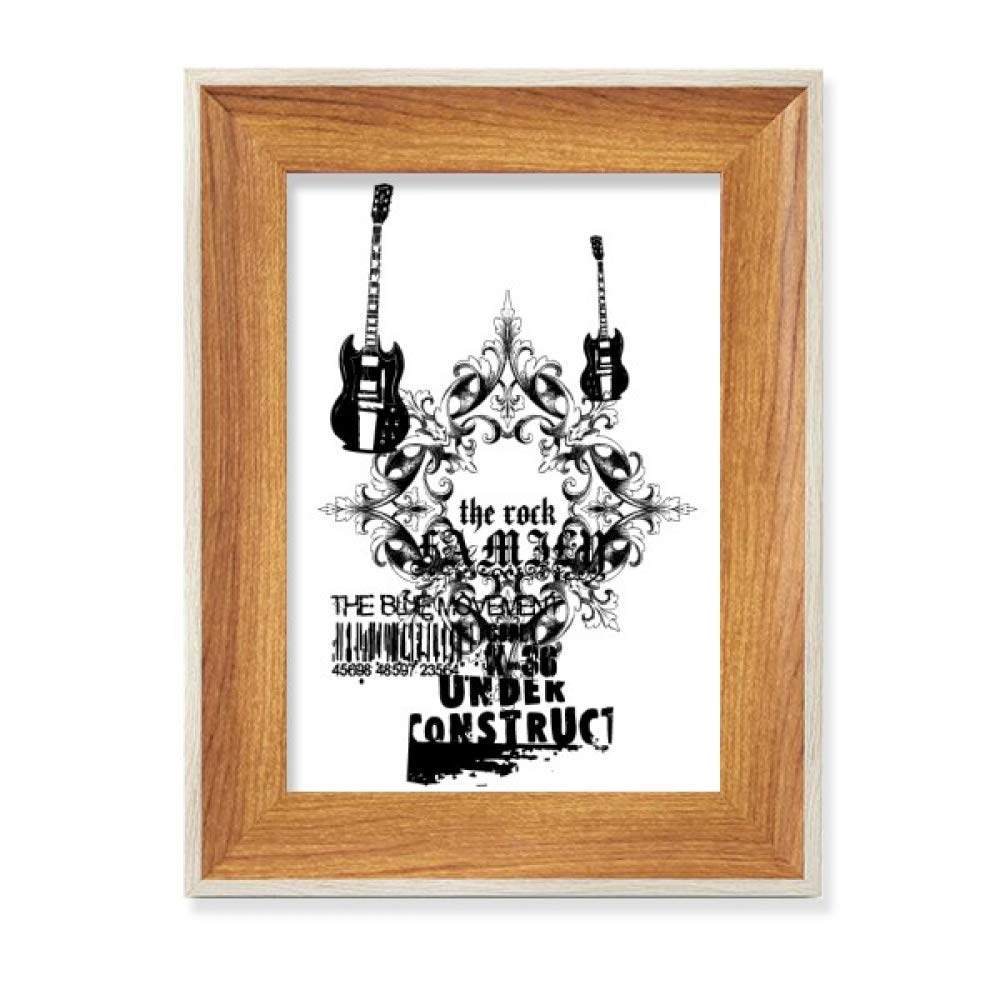 Cadre bois guitare gothique pour rompre la monotonie du bureau