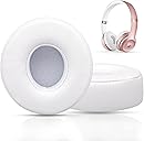 Replacement Ear Pads for Beats Solo 3, Ear Cushions for Beats Solo 2 & Solo 3 Wireless/Wired Headphones, Not Fit Beats Studio On-Ear Headphone with Stronger Adhesive, Thicker Memory Foam(White)