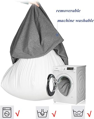 Miniatura 8 de Funda para puf de almacenamiento de animales de peluche (sin relleno), extra suave, funda de repuesto de algodón y lino de espuma viscoelástica para