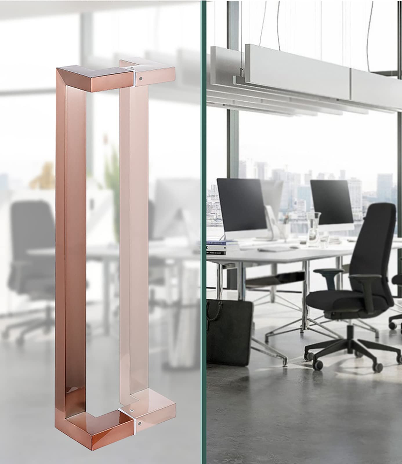 Poignée de porte de cuisine design en acier inoxydable brossé et finition mate luxe