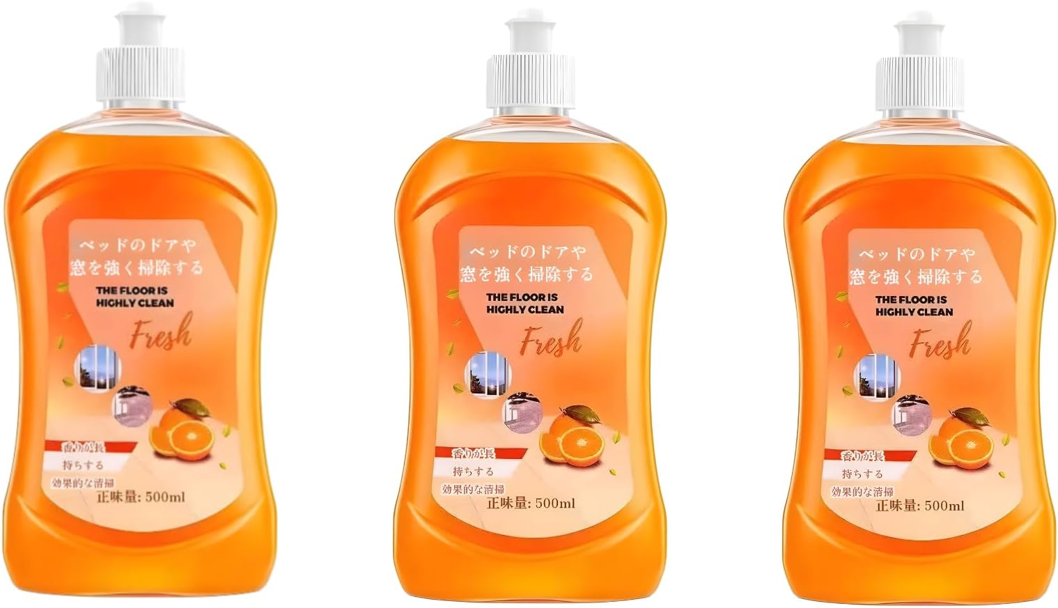 Quick Dry Floor Cleaner, 16.9 fl oz (500 ml), Flooring Cleaner, Floor Restoration Coat, Natural Lemon Scent, Brightens Floors, Quick Drying, Plant Extract, Won't Damage Floors, Cleaning