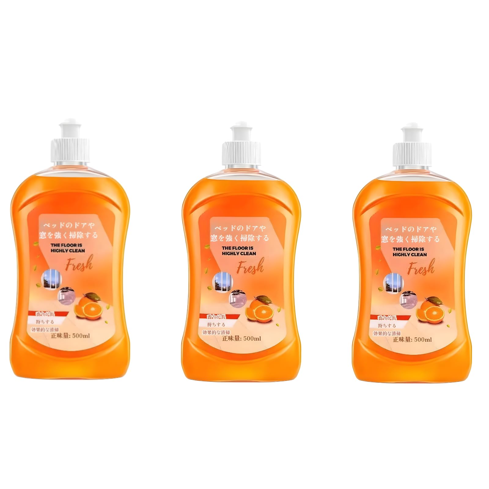 Quick Dry Floor Cleaner, 16.9 fl oz (500 ml), Flooring Cleaner, Floor Restoration Coat, Natural Lemon Scent, Brightens Floors, Quick Drying, Plant Extract, Won't Damage Floors, Cleaning