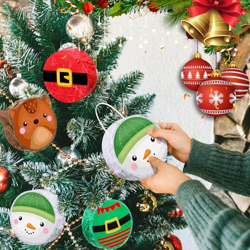 Liliful IAN-LILIFUL-1455 12 Pcs Mini Christmas Piñata Bulk Small Xmas Piñata Santa Claus Snowman Elf Elk Piñata Christmas Tree Decor Christmas Mexican Piñata For Birthday Christmas Holiday Decoration thumb #2