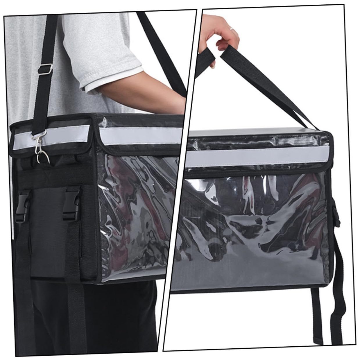 Contenitore Isotermico per Mantenere Cibo e Bevande Calde o Fredde Grande capacità Nero da 32l Oxford Rivestimento in Alluminio per Alimenti per Picnic ed Eventi Outdoor