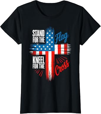 USA Flag Religious Quote 4th of July Christian Faith Patriot T-Shirt