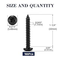 Vista 62 de Tornillo de madera #7 x 3/4 pulgadas, 100 unidades, 18-8 (304), cabeza de acero inoxidable, tornillos autorroscantes rápidos para paneles de yeso
