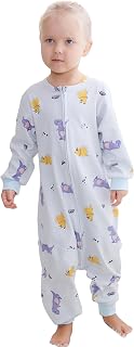 HAHASHOW Baby Cotton Long Sleeve Sleeping Bag Animal Triple Zipper Boys Girls Wearable Blanket With Legs for 6 Months-6T