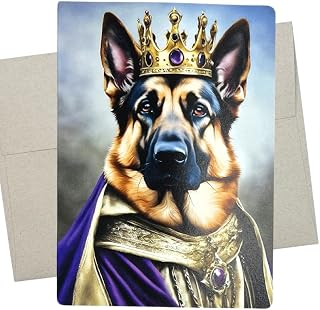 Whitman and Daughter Funny German Shepherd Greeting Card, German Shepherd Birthday Card (1 Premium Card, 5X7 Inch) dog card blank for every occasion like thank you - 986