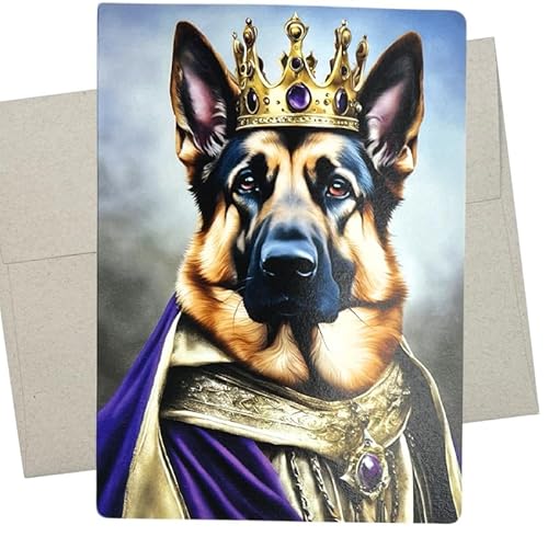 Whitman and Daughter Funny German Shepherd Greeting Card, German Shepherd Birthday Card (1 Premium Card, 5X7 Inch) dog card blank for every occasion like thank you - 986