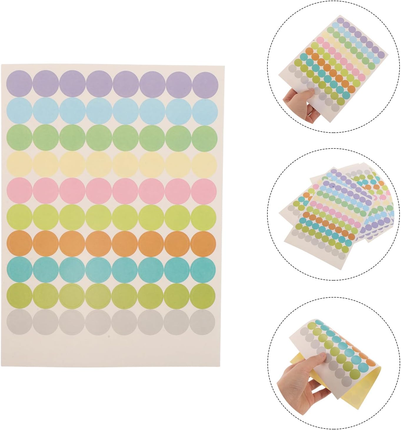 LALAFINA Essential Oil Bottle Cap Stickers 10 Sheets 0.5' Oil Proof Writable Self-Adhesive Labels for Seasoning and Perfume Bottles Organization